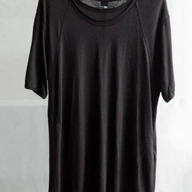 블랙멀 더블넥 티셔츠 블랙 L