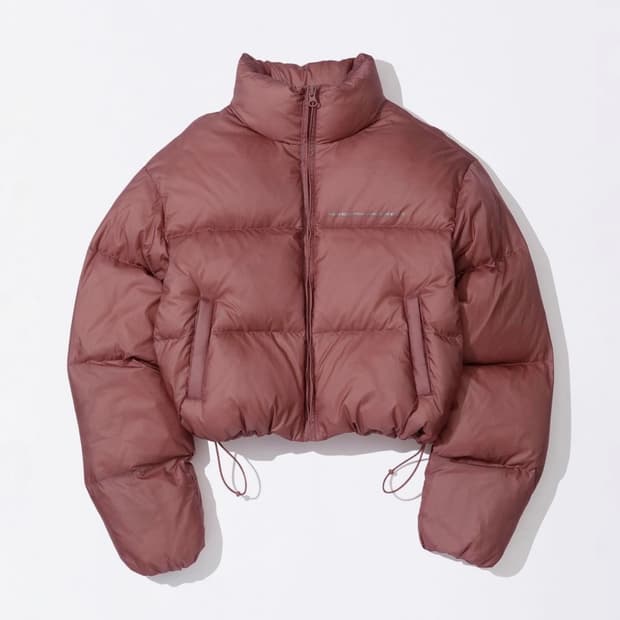 스컬프터 매트 크롭 푸퍼 다운 패딩 플럼 레드 L 새상품