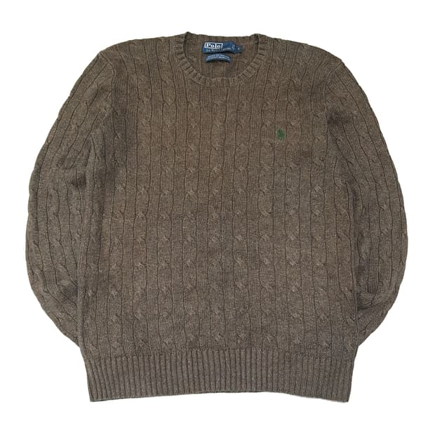 CL826 S 폴로 90s 홍콩판 실크캐시미어 케이블 브라운 니트 스웨