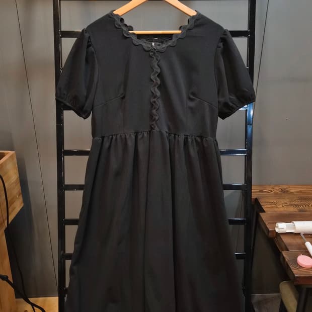 [M] 랑방컬렉션 LANVIN 리크랙 원피스 블랙 6.9