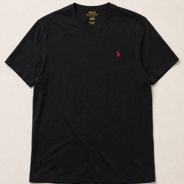 Polo 폴로 랄프로렌 레드포니 블랙 브이넥 반팔