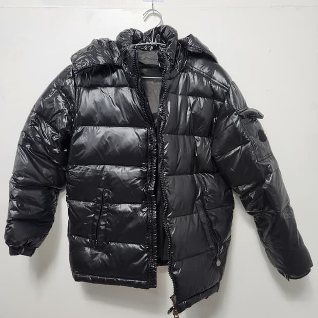 빈티지 블랙 유광 패딩