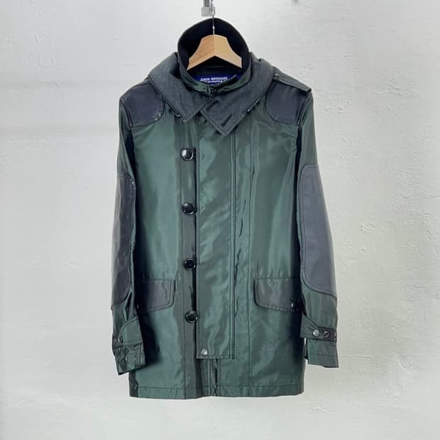 준야 와타나베 패치워크 마운틴 히든 후드 더플자켓