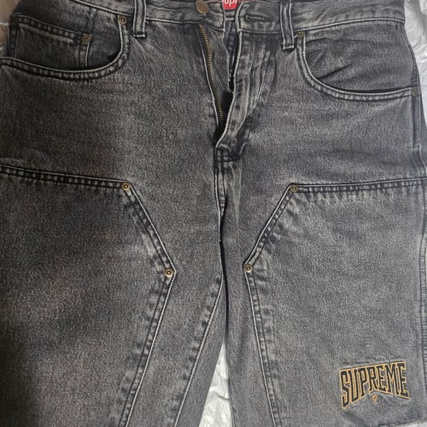 슈프림 반바지 데님쇼츠 워시드블랙 30