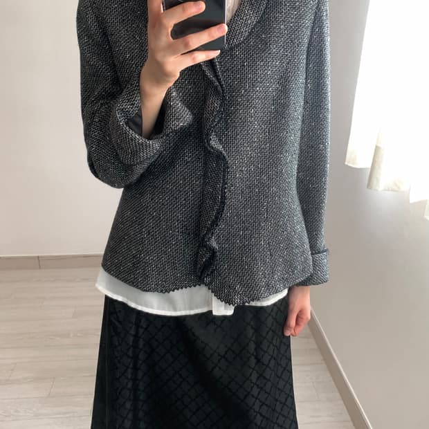 ruffle tweed jacket