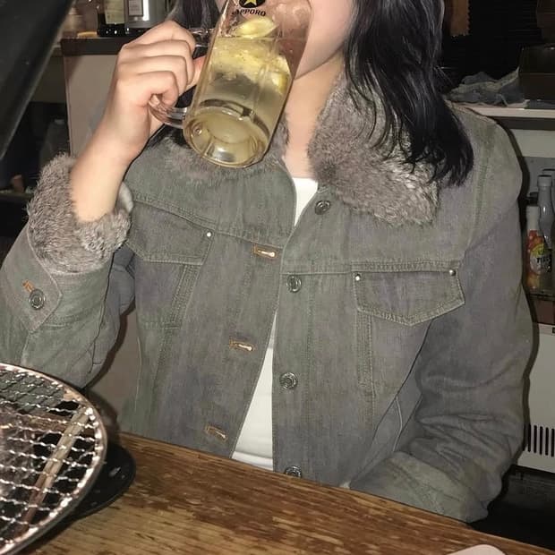 빈티지 데님 퍼자켓