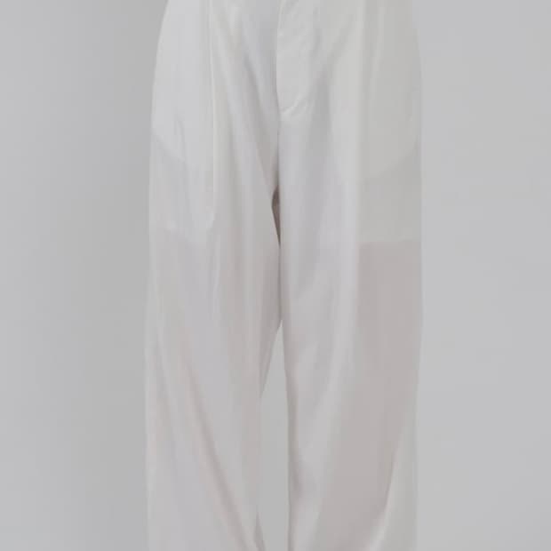 트리밍버드 piping set up pants white, M