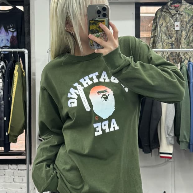 베이프 가부키 카키 롱슬리브