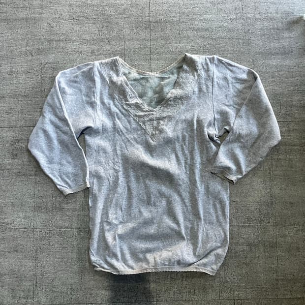 일본빈티지 샬롬 하구미모리걸 달천깔페어리 레이스 긴팔티셔츠