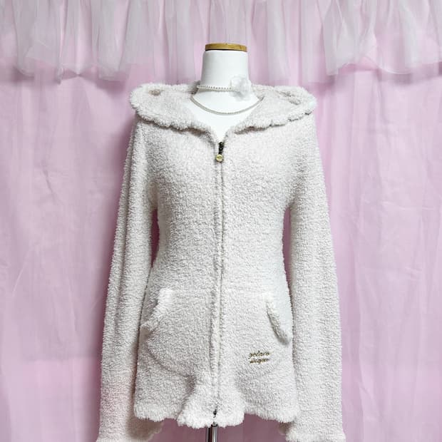 빈티지 젤라또피케 물결 후드집업 룸웨어