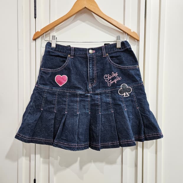 셜리템플 데님 플리츠 스커트