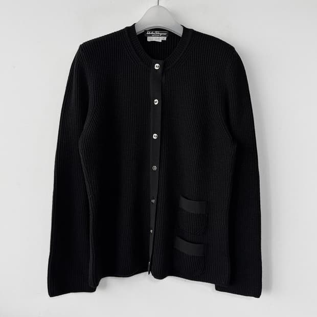 살바토레 페라가모 리브드 울 가디건