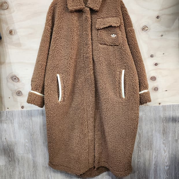 486) 아디다스 제니 쉐르파 플리스 롱 코트