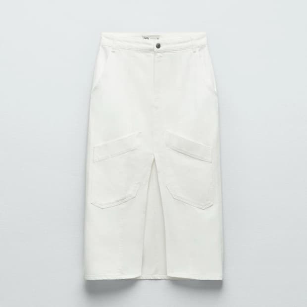 자라 zara 카고 흰색 스커트 / 캐주얼룩