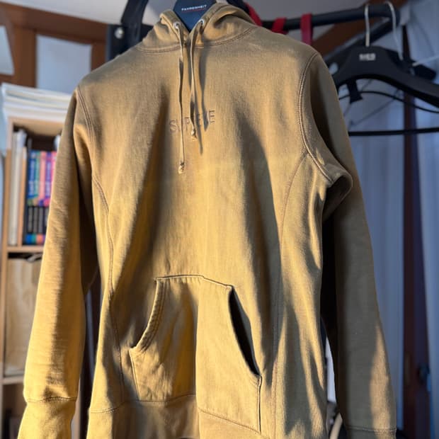 슈프림 [정품] 후드티 자수 톤온톤 로고 스웻셔츠