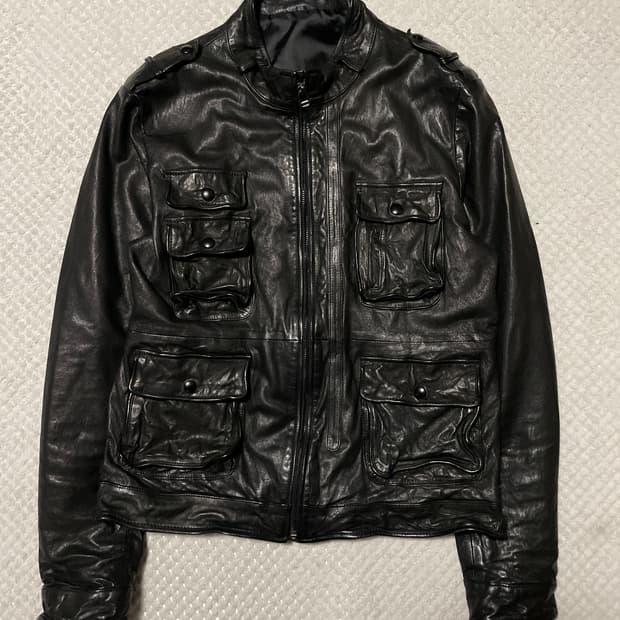 광희시장 웨스턴 무드 램스킨 양가죽 포켓 레더 자켓