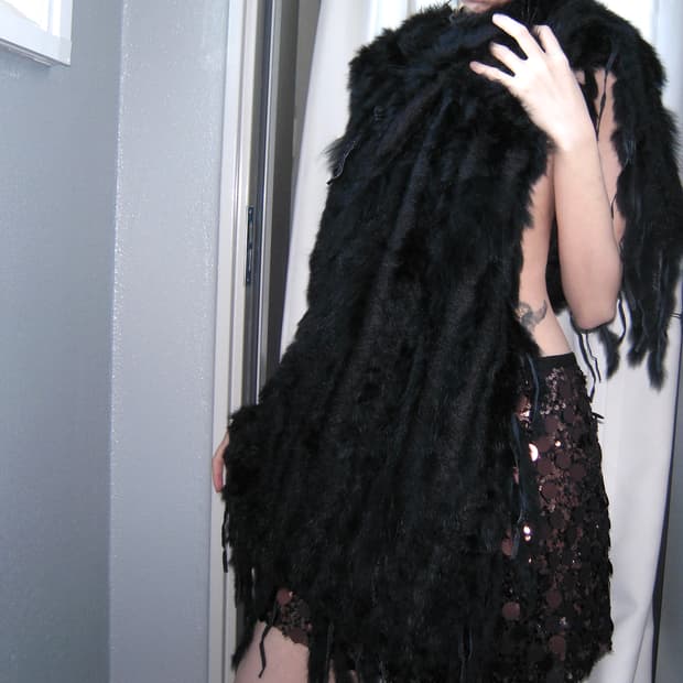 보헤미안 레빗 퍼자켓 숄