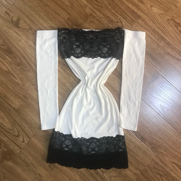 빈티지 d.i.a 다이아 화이트 레이스 오프숄더 원피스 오네갸루 고딕