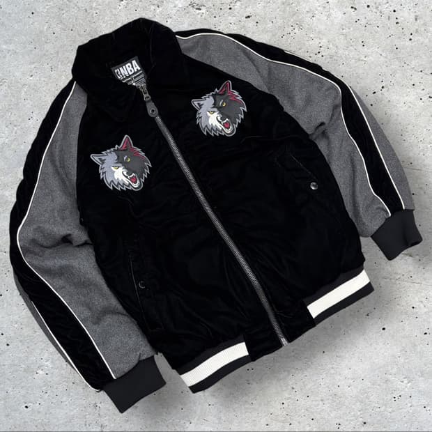 [M] NBA 엔비에이 팀버울브스 벨벳 블랙 점퍼 자켓 C787