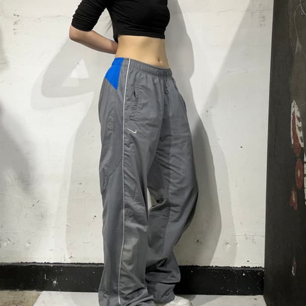 00s 나이키 그레이 사이드 라인 트레이닝 팬츠 추리닝 바지 L