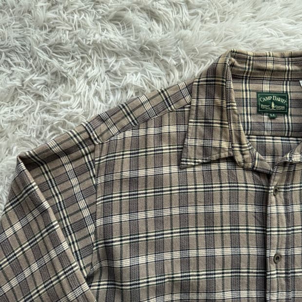 CAMP DAVID 일본빈티지 빅사이즈셔츠 체크셔츠 노드셔츠 xl 105