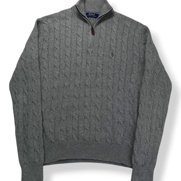 95 폴로 랄프로렌 꽈배기 반집업 니트