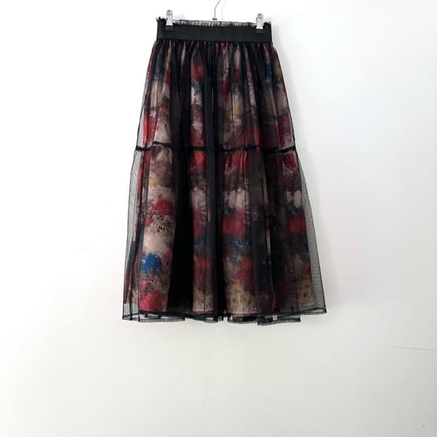 Museum printing tulle skirt