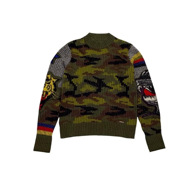 디젤 밀리터리 모헤어 타이거 니트