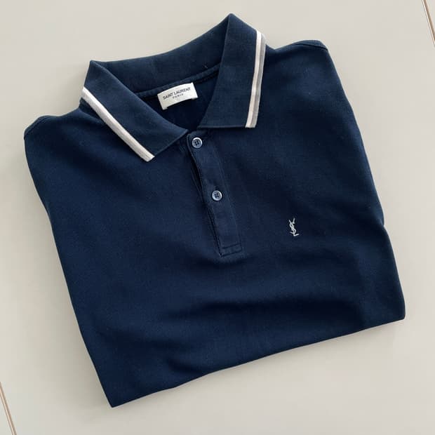 에디슬리먼 13s 생로랑 M,95 카세르 피케 네이비 PK 폴로 티셔츠