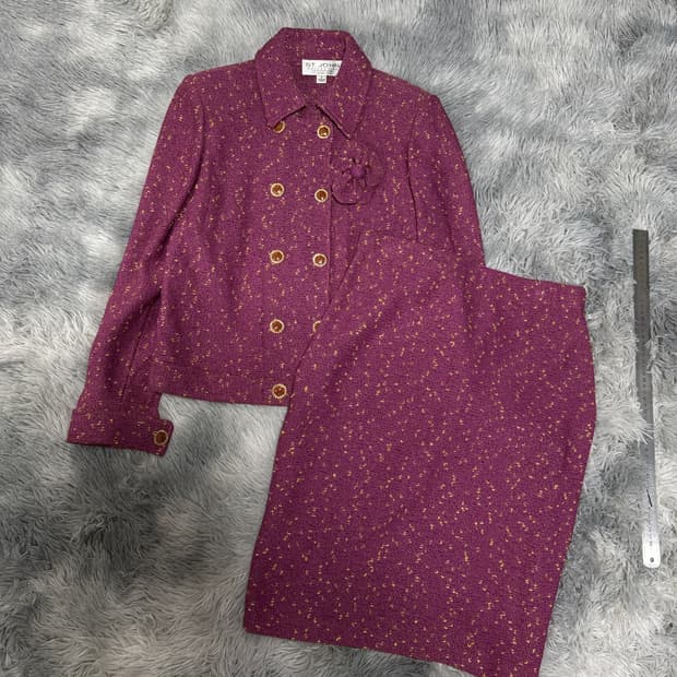 00s 세인트존 퍼플트위드 투피스 세트 4사이즈 85-87-160 