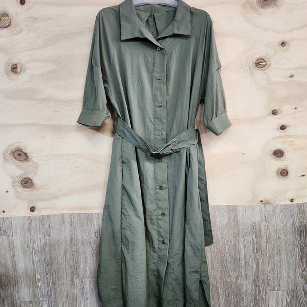 1122) 셔츠 롱 원피스