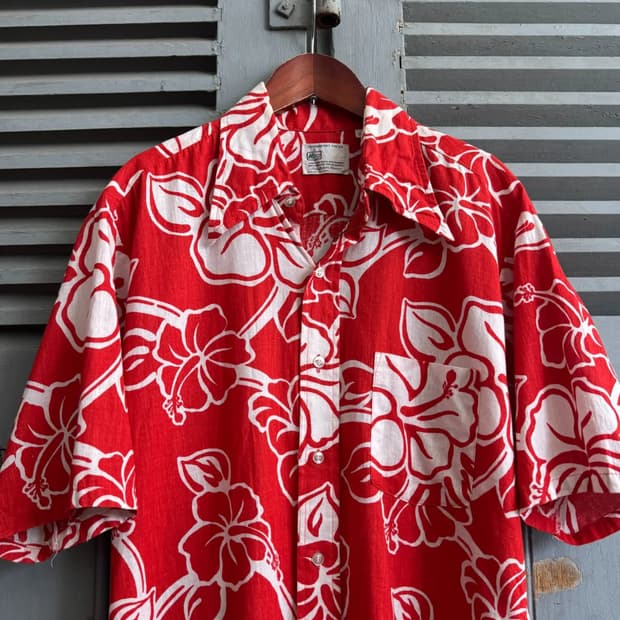 [M]70's K-MART Made in USA 플라워 패턴 하와이안셔츠