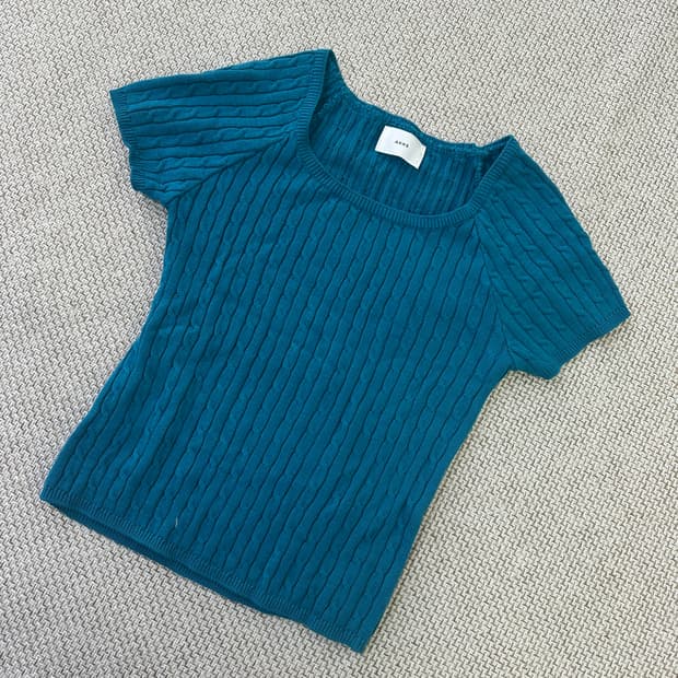 실측확인 빈티지 여자 반팔 니트 0415D