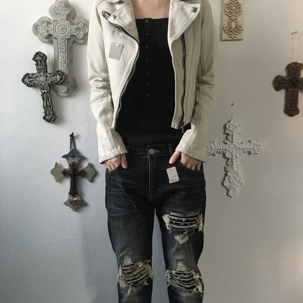 Stud point dyed rider jacket