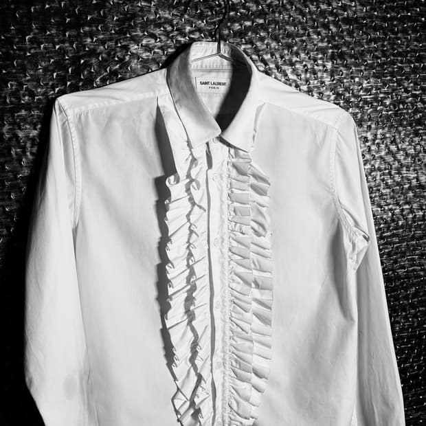 생로랑 15SS 화이트 프릴셔츠