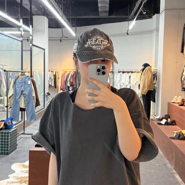 본더치 빈티지워싱 그레이 캡모자 H2990
