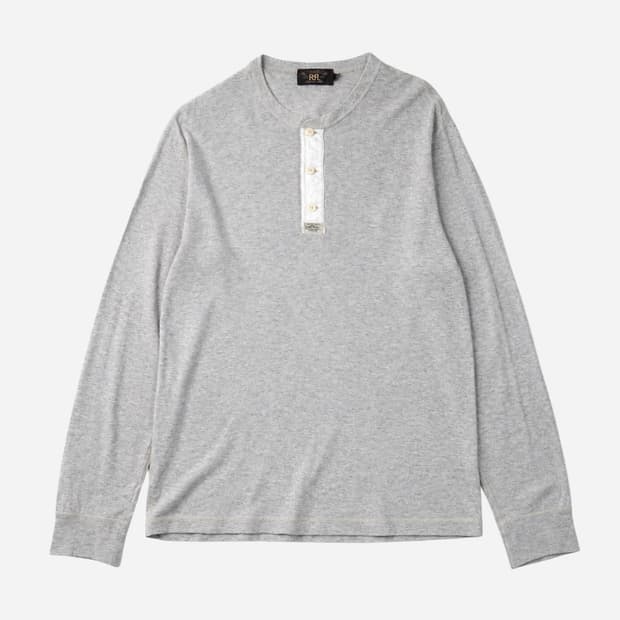 RRL 더블알엘 3버튼 롱슬리브 헨리넥 티셔츠