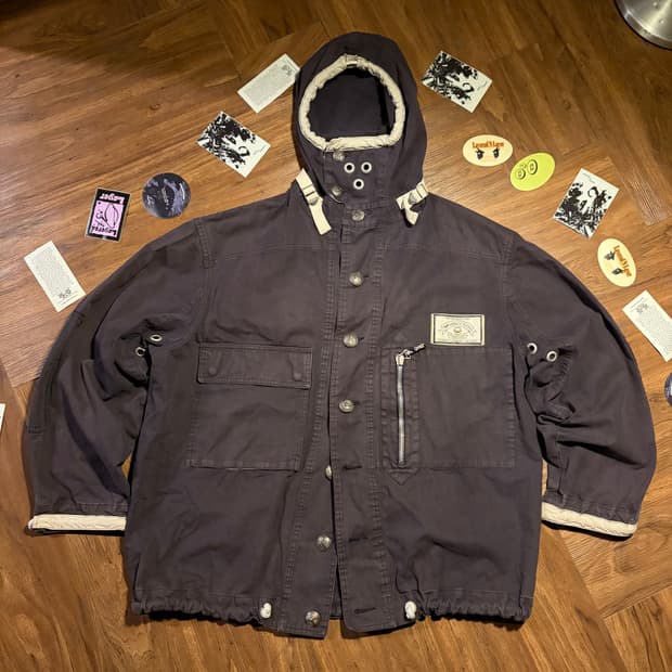 90s Armani jeans 빅 아일렛 후디드 코트