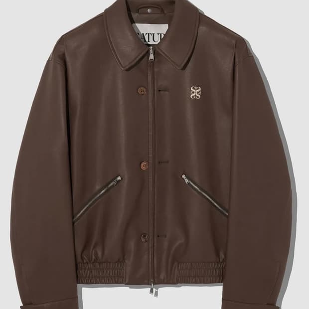 세터 레더 블루종 자켓 XL 브라운