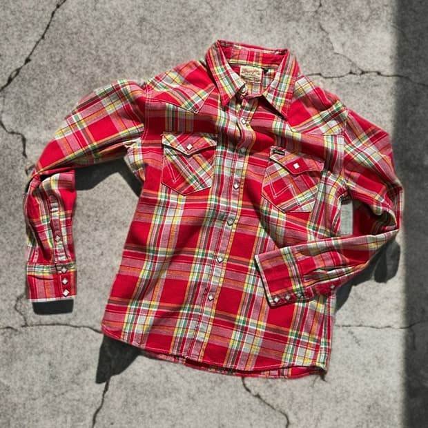 랭글러 웨스턴 플란넬 체크 셔츠