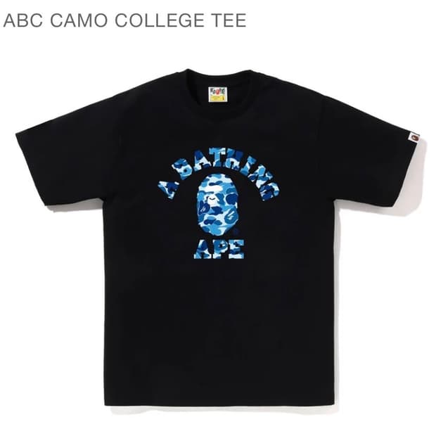 베이프 블루 컬리지 반팔