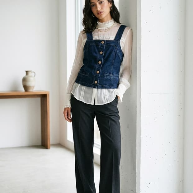 데렉램 10 크로스비 시그니처 데님 뷔스티에