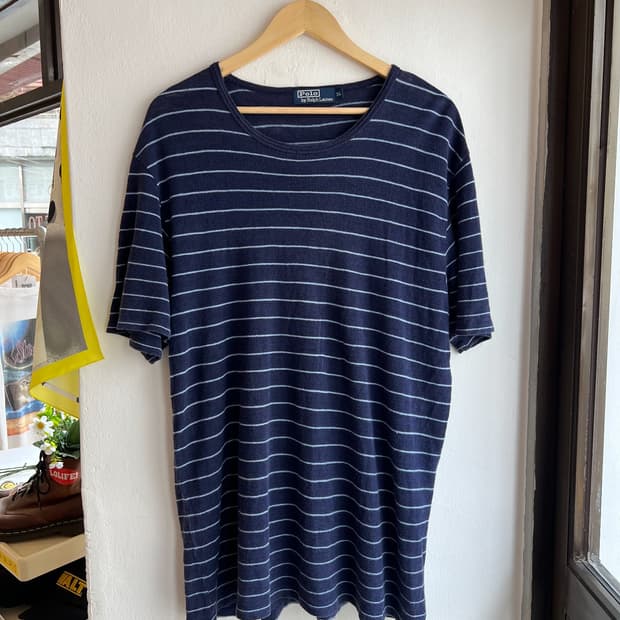 [XL] 폴로 랄프로렌 빈티지 네이비 스트라이프 티셔츠