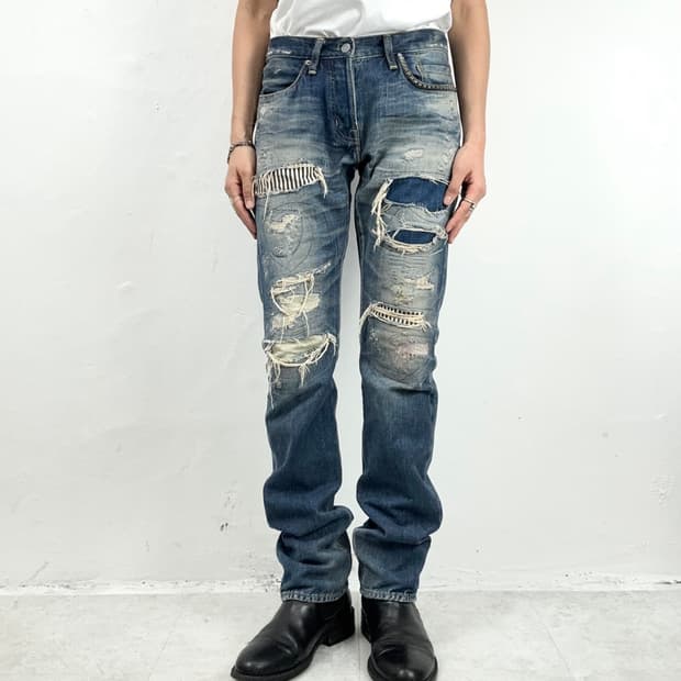 Hysteric Glamour Studded Distressed Deni