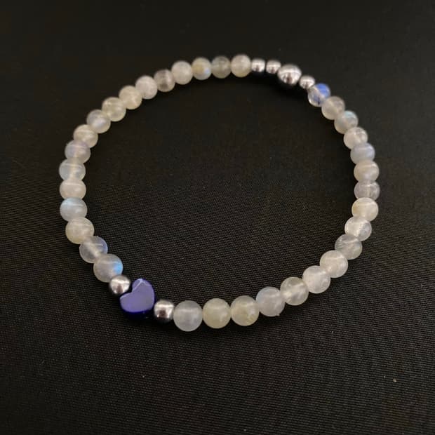 라브라도라이트 블루 하트 포인트 팔찌