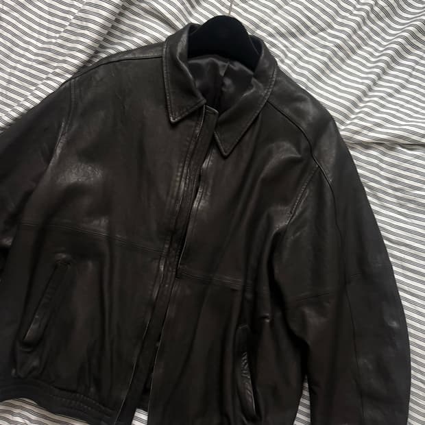 유스 워시드 레더 블루종 L사이즈