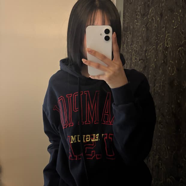  LY 2ND BY 네이비 캐주얼 후드티