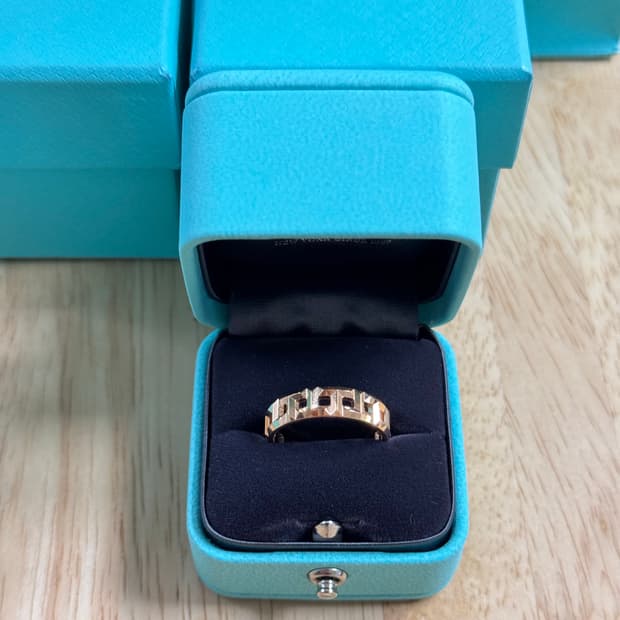 티파니 T 트루 와이드 링 로즈골드