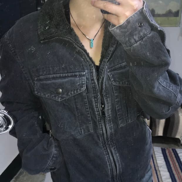 캘빈클라인 코듀로이 퍼자켓