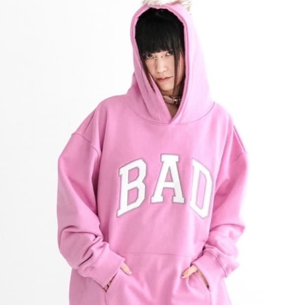 샵페어리 bad 퍼 후드티 핑크